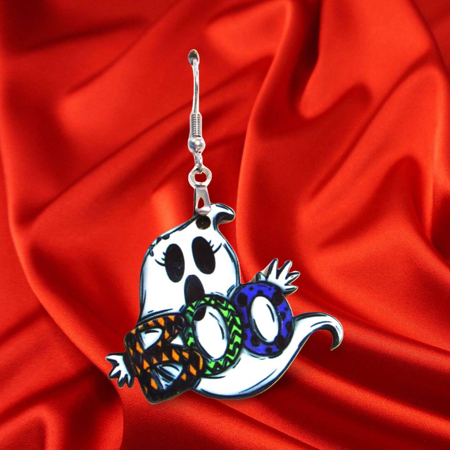 Boo Ghost Shaped Sublimated Earrings