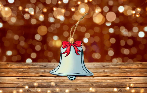 MDF-Bell with Bow Shaped Sublimated Ornament