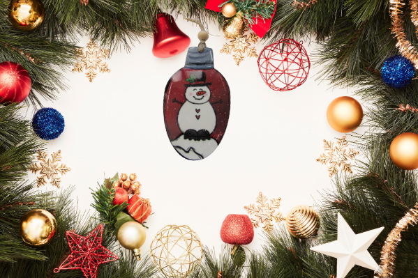 Christmas Light Bulb Shaped Sublimated Ornament