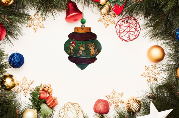 Vintage Bulb Shaped Sublimated Ornament