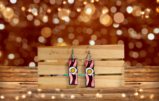 MDF-Bacon Shaped Sublimated Earrings 1.5 inch