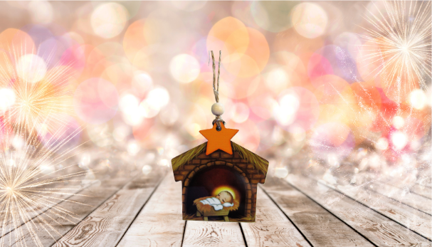 Nativity Shaped Sublimated Ornament