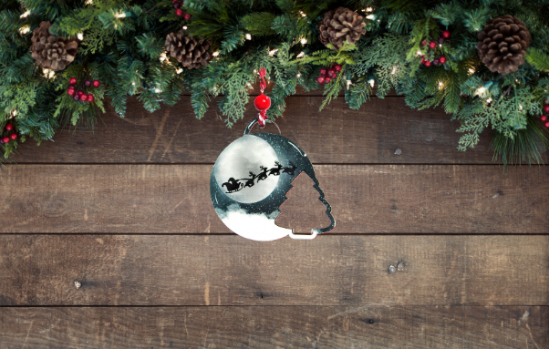 Round Bulb with Tree Shaped Sublimated Ornament