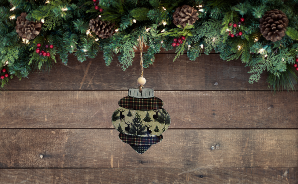 Vintage Bulb Shaped Sublimated Ornament