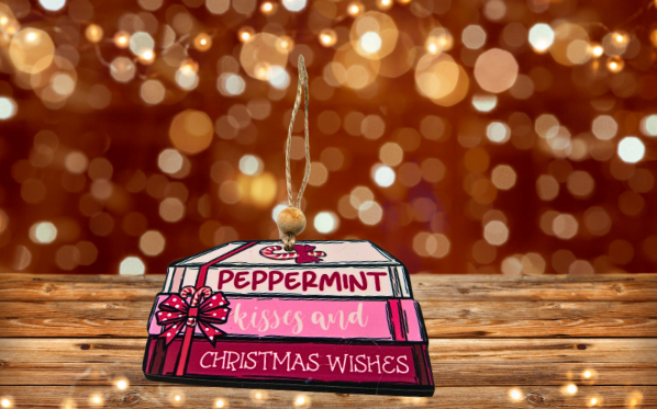 MDF-Stacked Book Shaped Sublimated Ornament