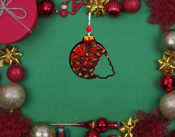 Round Bulb with Tree Shaped Sublimated Ornament