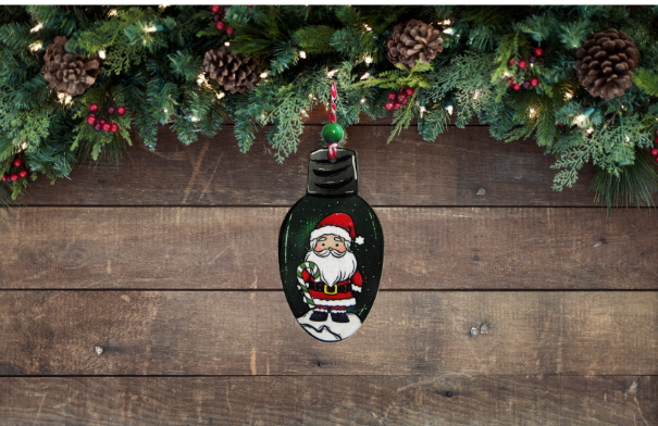 Christmas Light Bulb Shaped Sublimated Ornament
