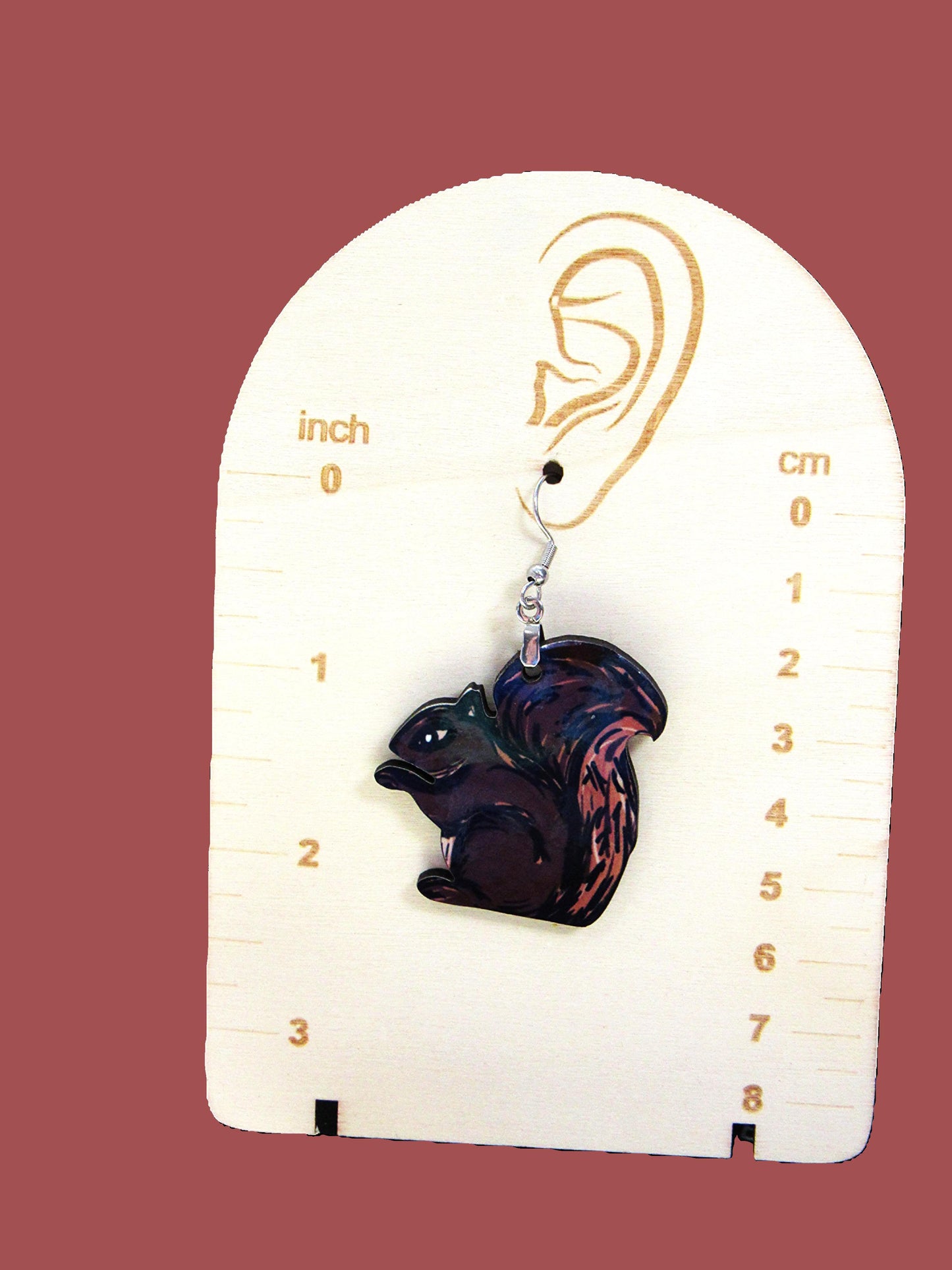 Squirrel Shaped Sublimated Earrings