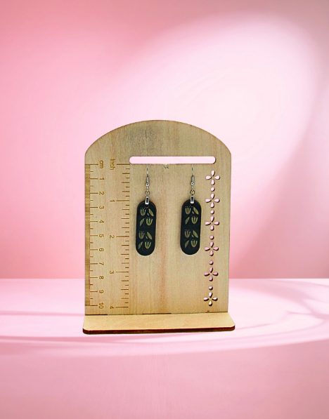 MDF-Oval Bar Shaped Sublimated Earrings 1.5 inch