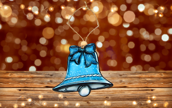 MDF-Bell with Bow Shaped Sublimated Ornament