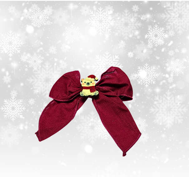 5" Girls Cotton Bow with MDF Shaped Sublimated Center