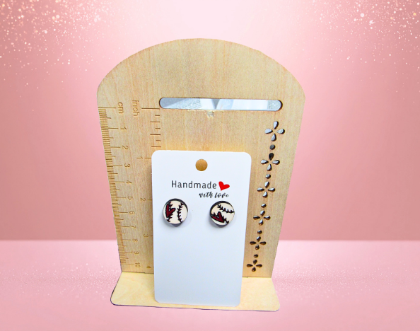 MDF-Baseball Shaped Sublimated Stud Earrings