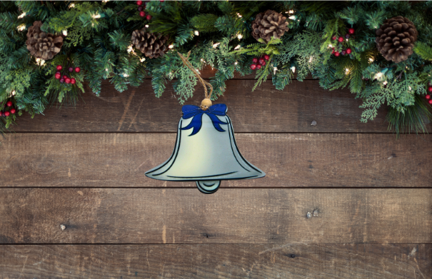 MDF-Bell with Bow Shaped Sublimated Ornament