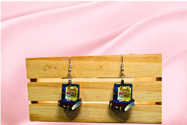 MDF-Book Shaped Sublimated Earrings 1 inch