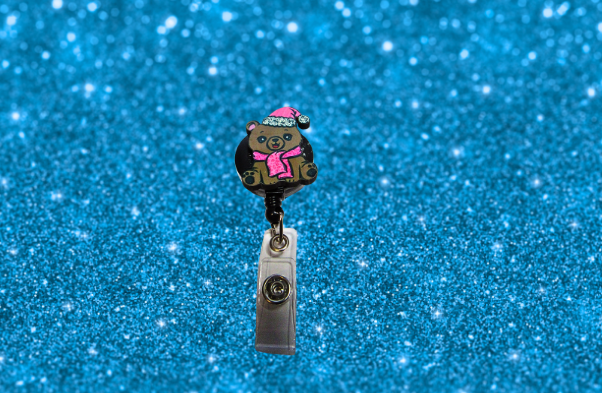 MDF-Sitting Panda Bear Shaped Sublimated Badge Reel