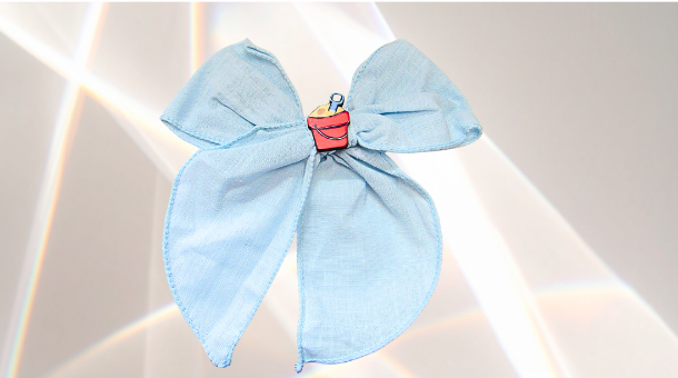 5" Girls Cotton Hair Bow with MDF Shaped Sublimated Center (Sandpail)