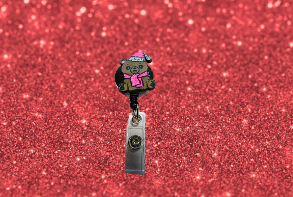 MDF-Sitting Panda Bear Shaped Sublimated Badge Reel