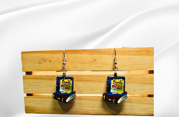 MDF-Book Shaped Sublimated Earrings 1 inch