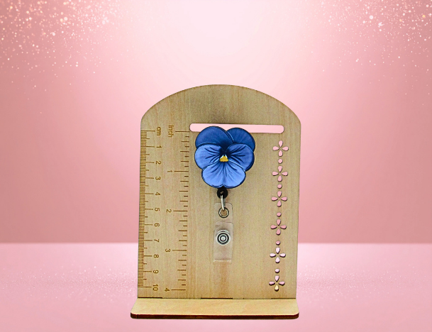 MDF-Pansy Shaped Sublimated Badge Reel