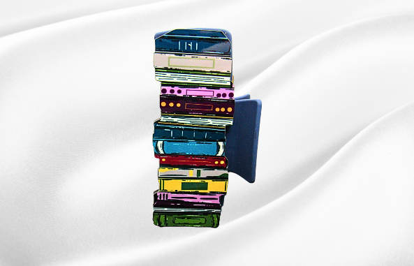 MDF- Stacked Book Shaped Sublimated Hair Clip