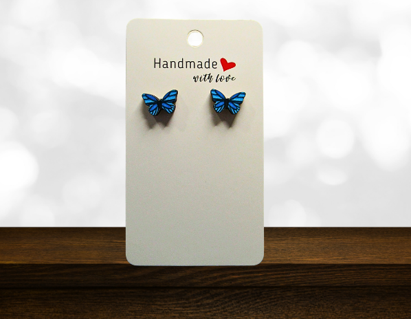 MDF-Open Butterfly Shaped Sublimated Stud Earrings