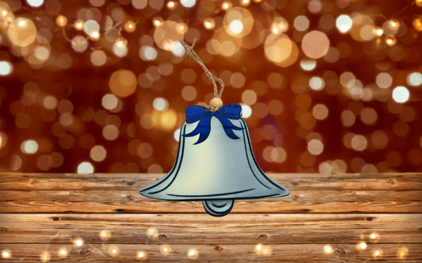 MDF-Bell with Bow Shaped Sublimated Ornament