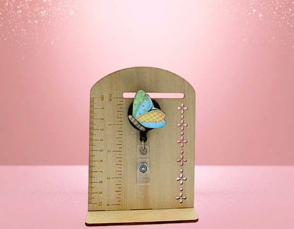 MDF-Butterfly Shaped Sublimated Badge Reel Patchwork