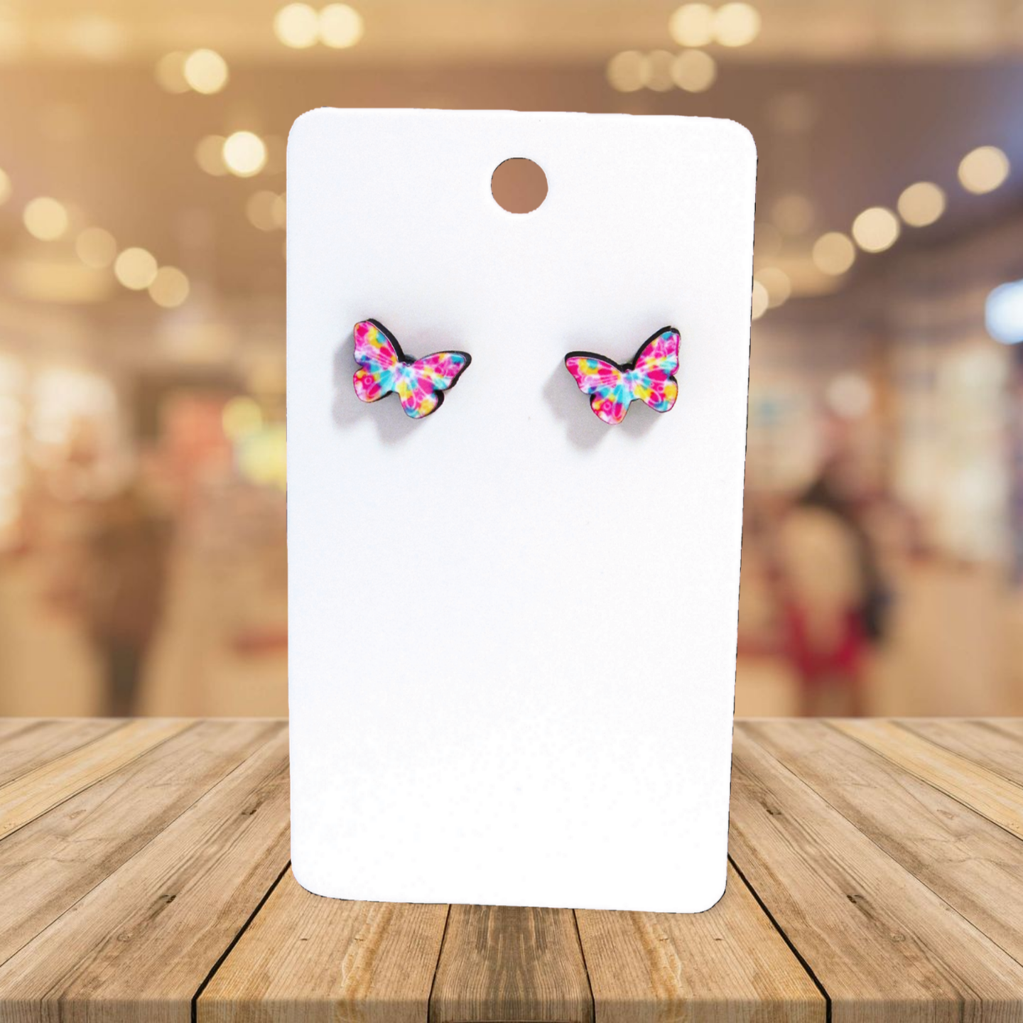 Open Butterfly Shaped Sublimated Stud Earrings