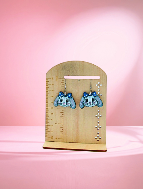 MDF- Bunny Head Shaped Sublimated Earrings 1.5 inch