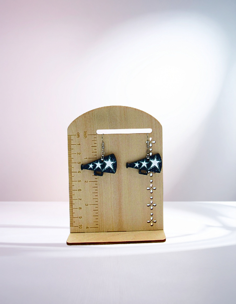 MDF-Megaphone Shaped Sublimated Earrings 1.5 inch