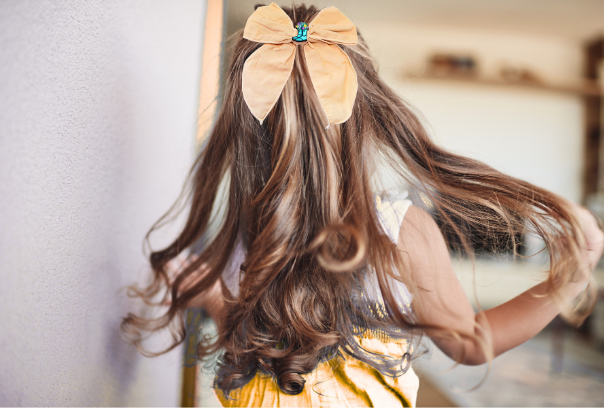 5" Girls Cotton Hair Bow with MDF Shaped Sublimated Center (Rainboot)