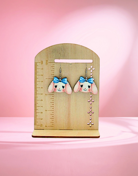 MDF- Bunny Head Shaped Sublimated Earrings 1.5 inch