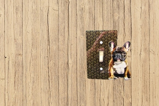 MDF- French Bulldog Shaped Sublimated  Switch Plate Cover