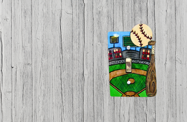 MDF - Baseball Field Shaped Sublimated Light Switch Cover