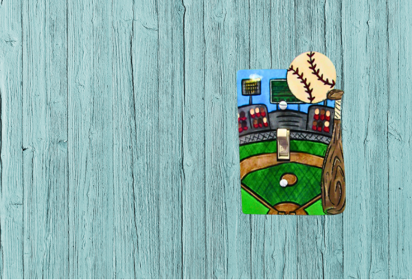 MDF - Baseball Field Shaped Sublimated Light Switch Cover