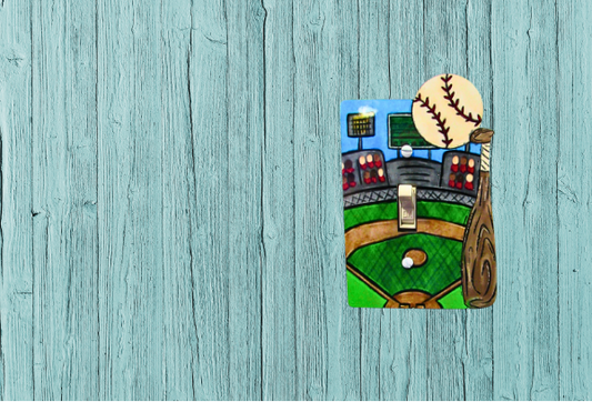 MDF - Baseball Field Shaped Sublimated Light Switch Cover