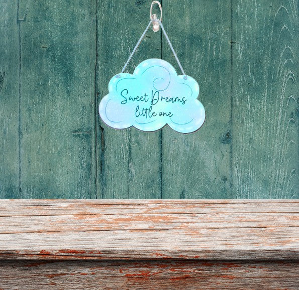 Cloud Shaped Sublimated Door Hanger