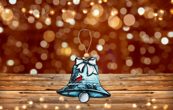 MDF-Bell with Bow Shaped Sublimated Ornament