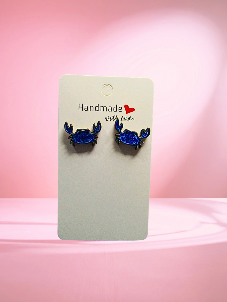 MDF- Crab Shaped Sublimated Stud Earrings