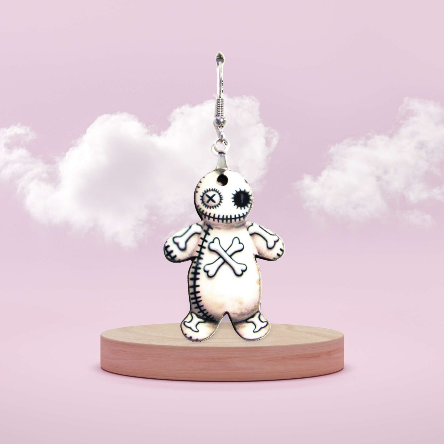 Fluffy Monster Shaped Sublimated Earrings