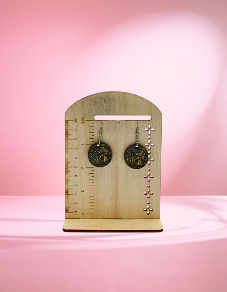 MDF-Round Shaped Sublimated 1 inch Earrings Coin
