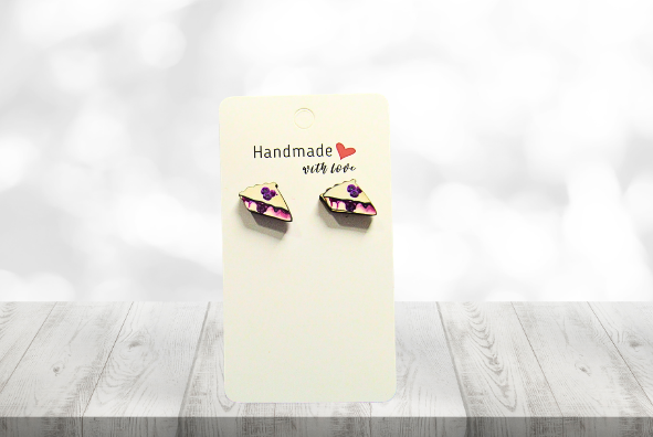 MDF-Pie Slice Shaped Sublimated Stud Earrings