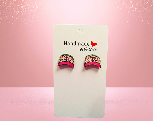 MDF- Baseball Cap Shaped Sublimated Stud Earrings