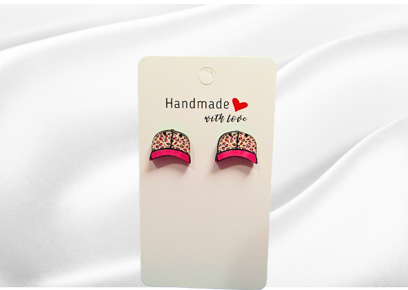MDF- Baseball Cap Shaped Sublimated Stud Earrings