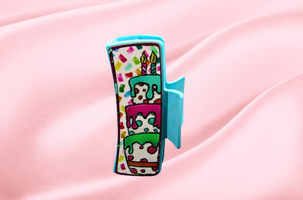MDF-Large Sublimated Hair Claw Clip Birthday Themed