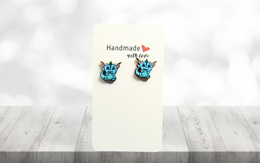 MDF-Dragon Shaped Sublimated Stud Earrings