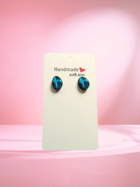 MDF-Egg Shaped Sumlimated Stud Earrings