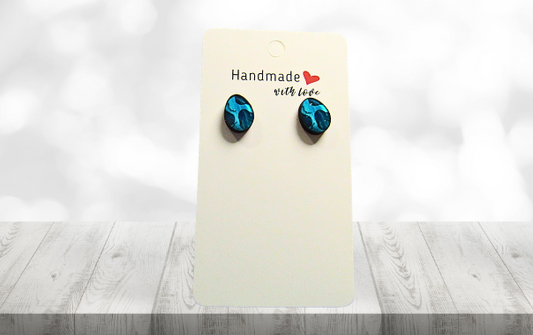 MDF-Egg Shaped Sumlimated Stud Earrings