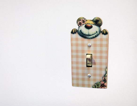MDF - Teddy Bear Shaped Sublimated Light Switch Cover
