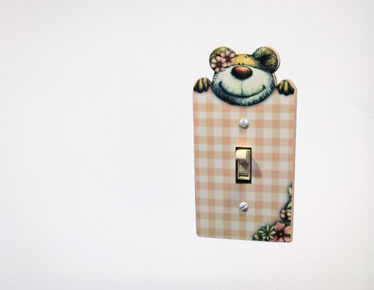 MDF - Teddy Bear Shaped Sublimated Light Switch Cover